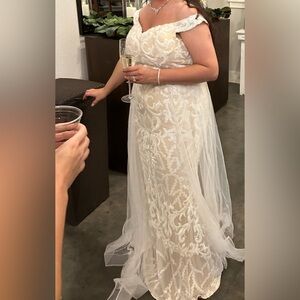 White Sequins Floor Length White XL Dress- Wedding Special event